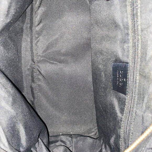 Gucci Black GG Monogram Canvas Leather Trim Tote Bag - Picture 3 of 5